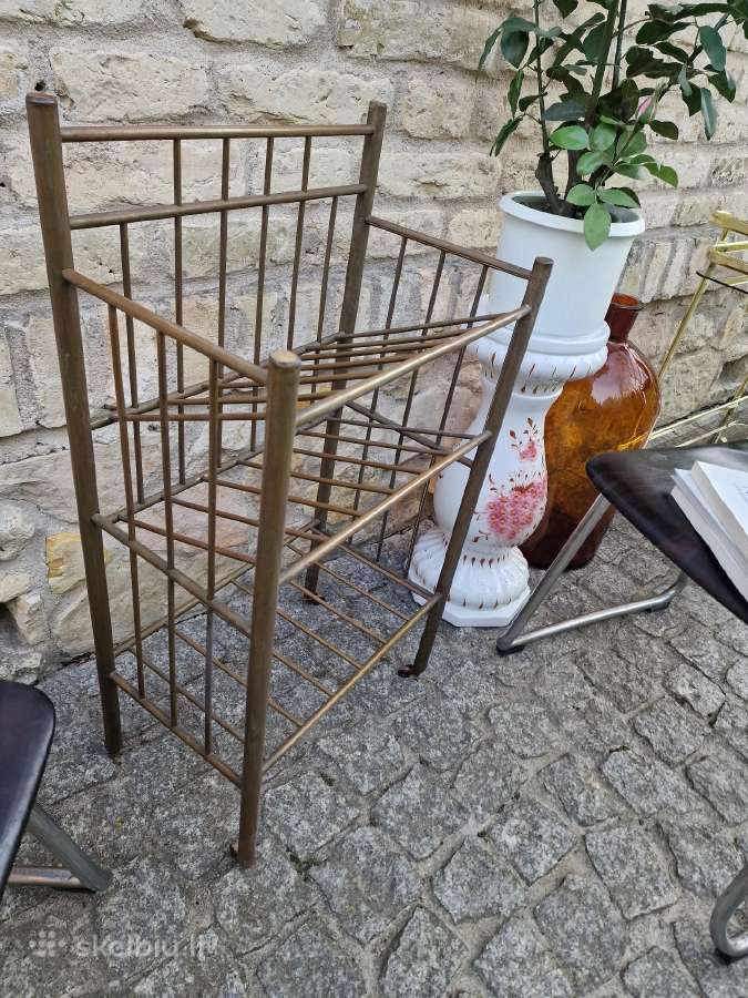 Vintažinė mid century žalvarinė etažerė - nuotraukos Nr. 18