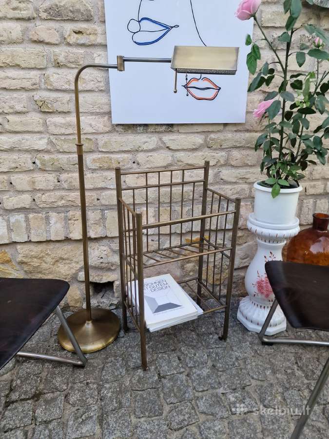 Vintažinė mid century žalvarinė etažerė - nuotraukos Nr. 20