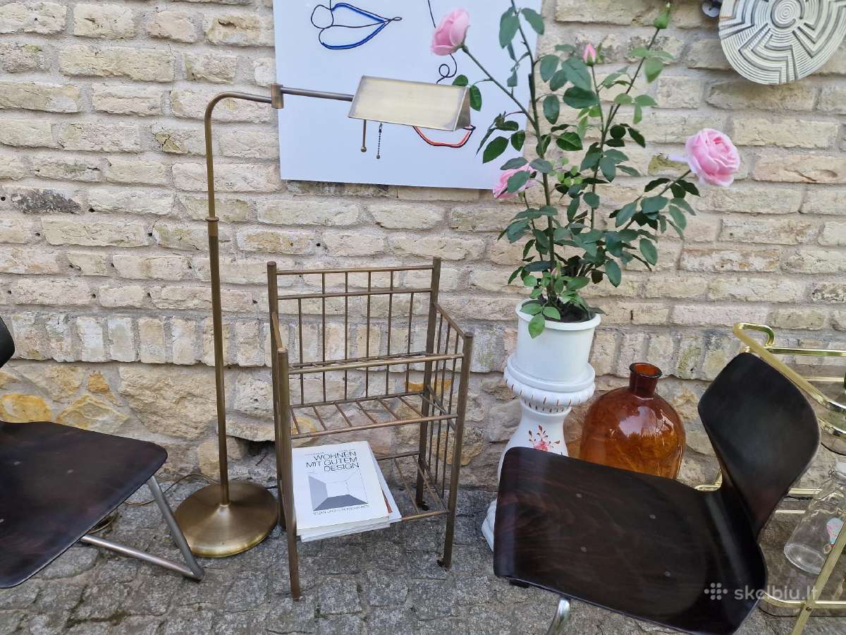 Vintažinė mid century žalvarinė etažerė - nuotraukos Nr. 27