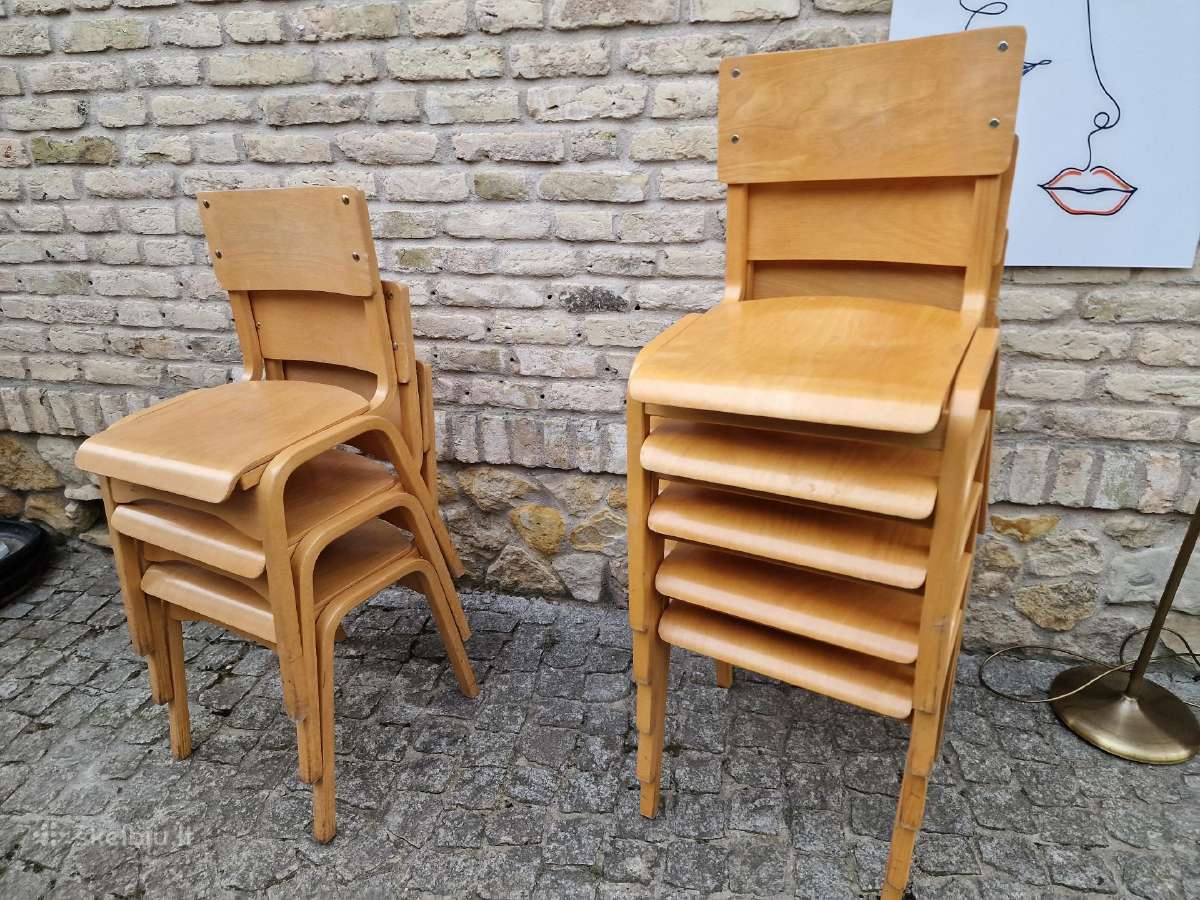 Vintažinės mid century bukmedžio kėdės