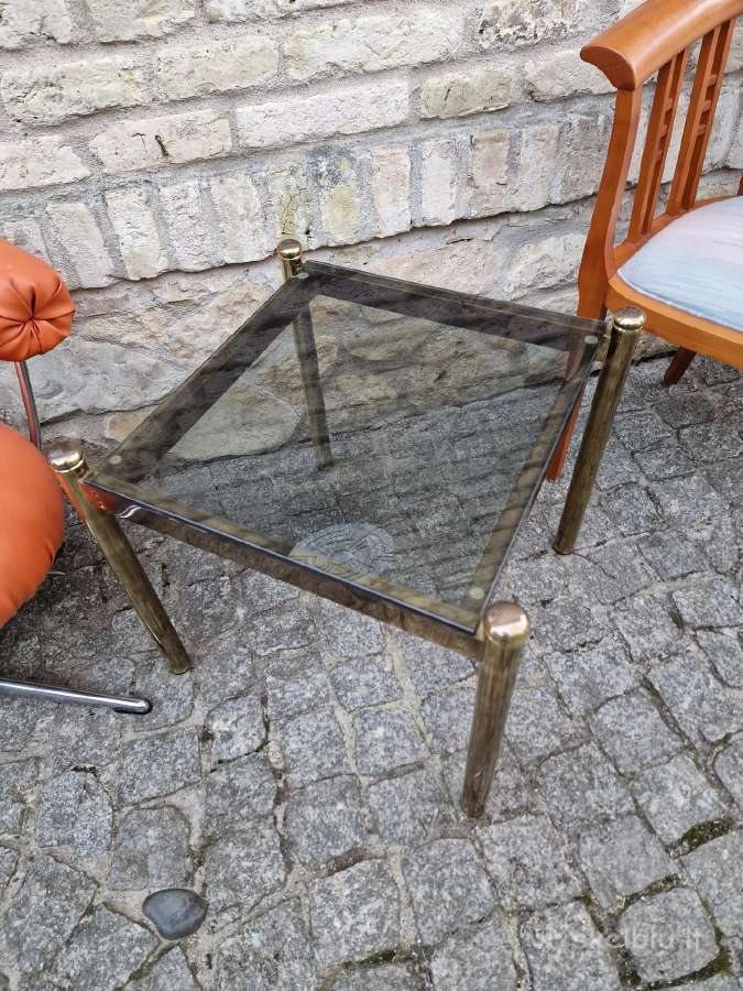Vintažinis mid century žalvarinis kavos staliukas