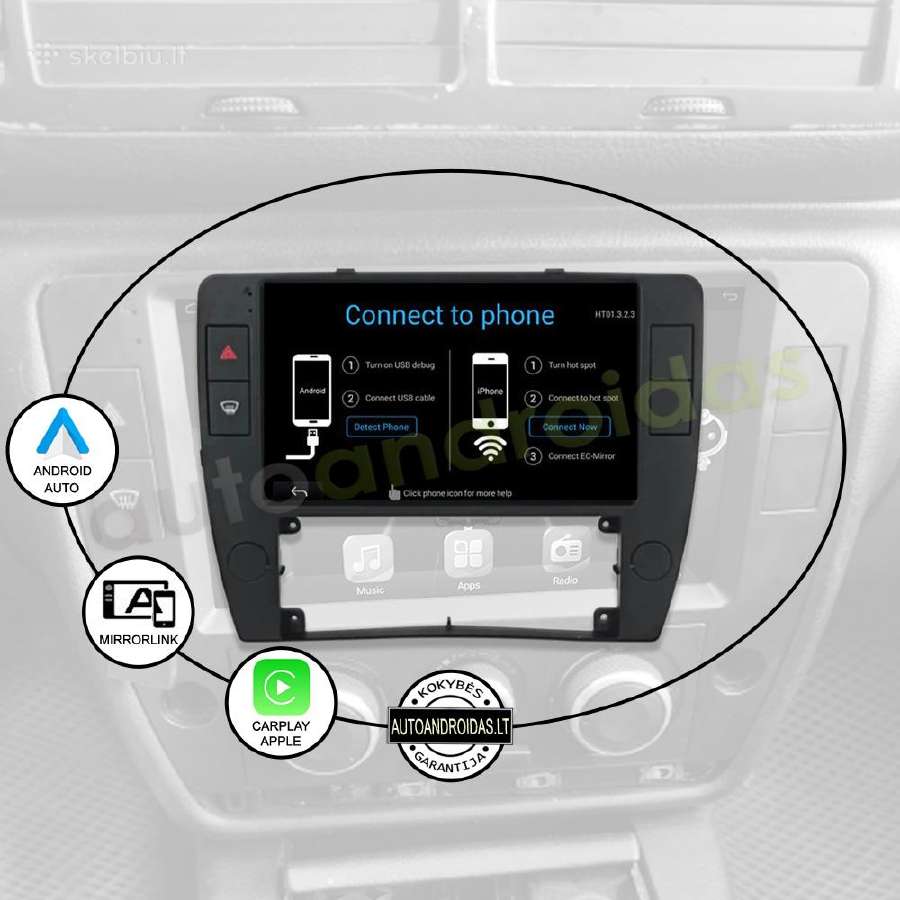 Volkswagen Passat B5 2004-07 Android multimedia - nuotraukos Nr. 10