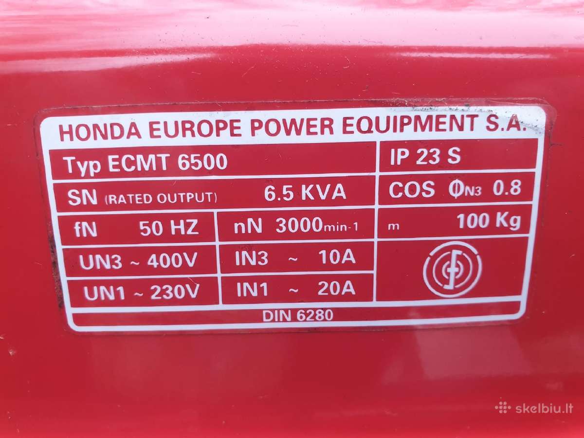 Pramoninis trifazis Honda Ecmt6500 generatorius - nuotraukos Nr. 4