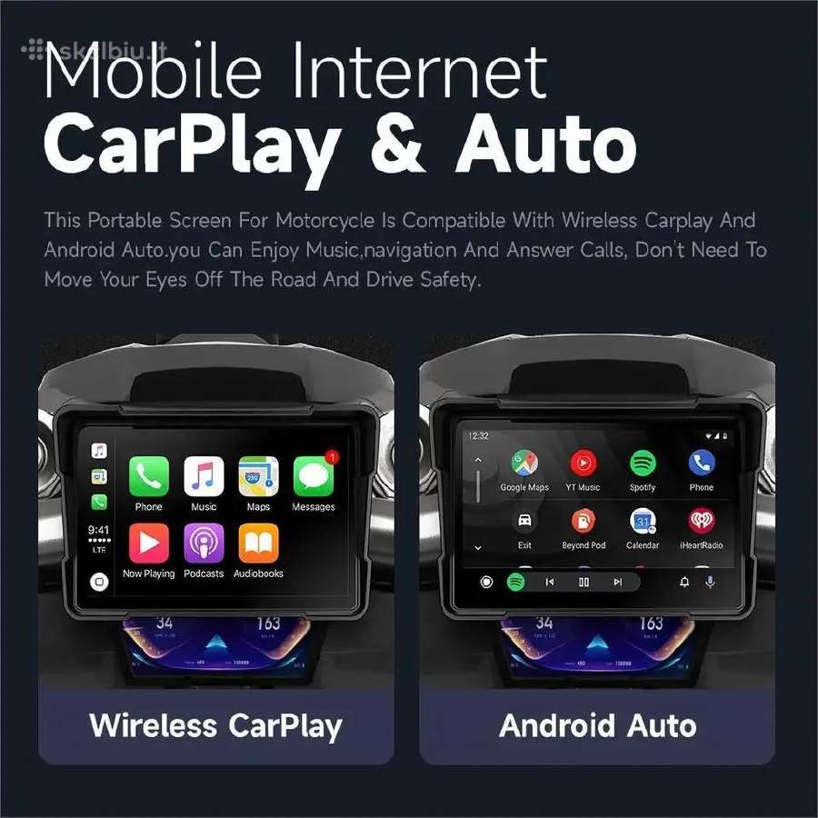 Motociklų navigacija su Carplay, 2x vaizdo kameros - nuotraukos Nr. 2