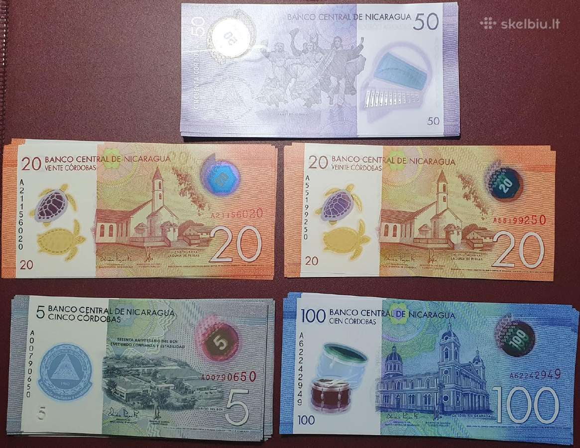 Nikaragva 100, 50, 20, 5 Cordobas