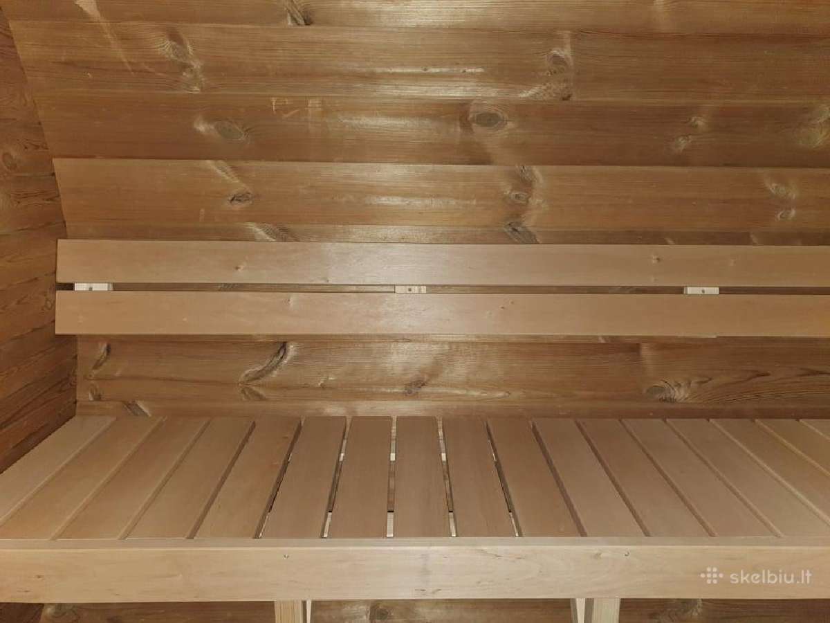 Apvali Lauko pirtis-sauna iš termo medienos 2,4m - nuotraukos Nr. 10