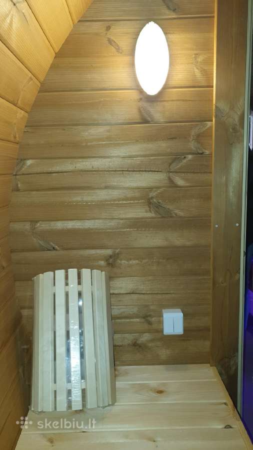 Apvali Lauko pirtis-sauna iš termo medienos 2,4m - nuotraukos Nr. 11