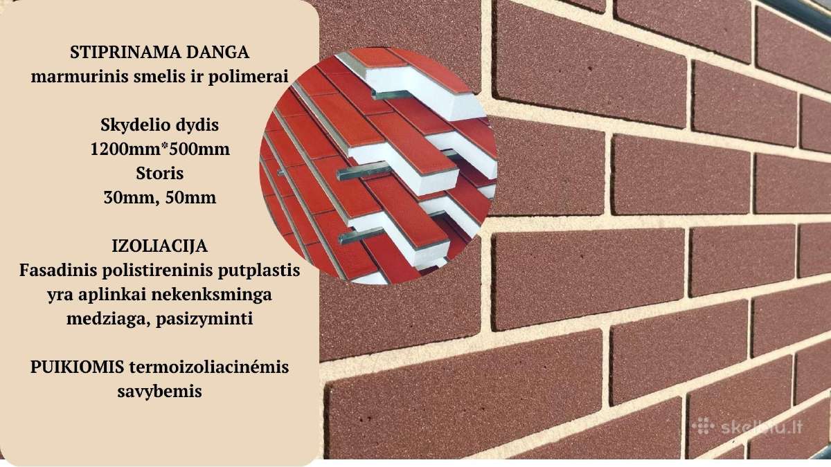 Fasadų puošyba, Fasadinė panelė po plytu. Akcija