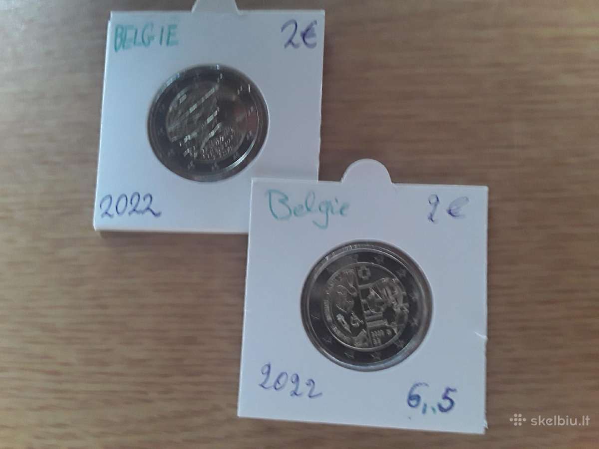Dvi unc monetos. Belgija 2022m