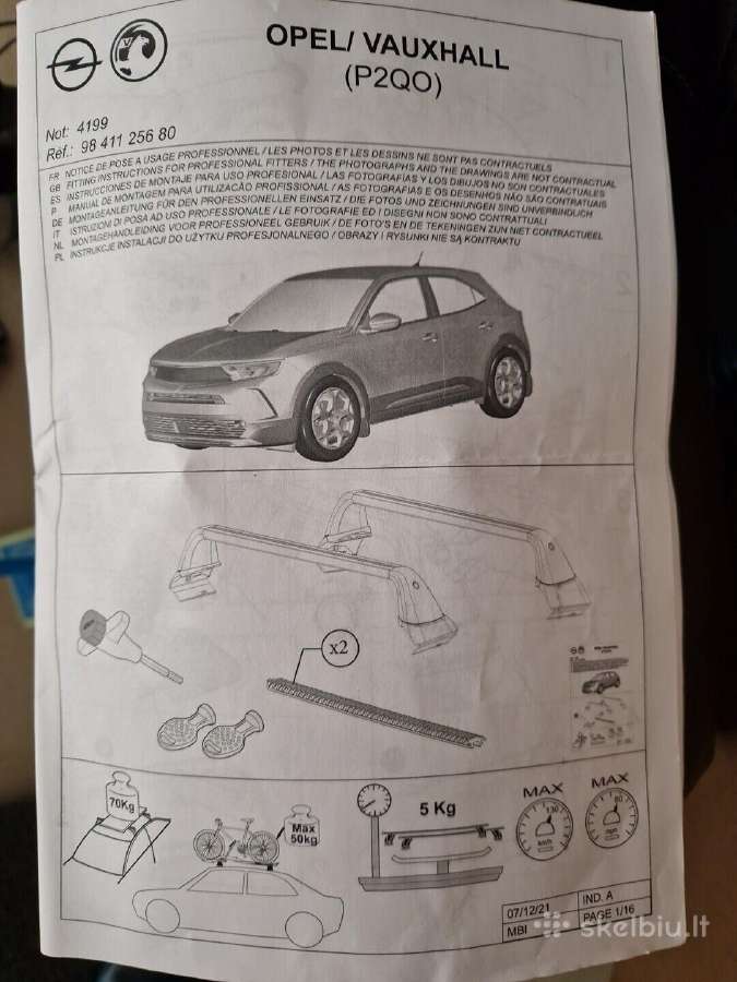 Stogo skersiniai, bagažinės, dviračių laikikliai - nuotraukos Nr. 24