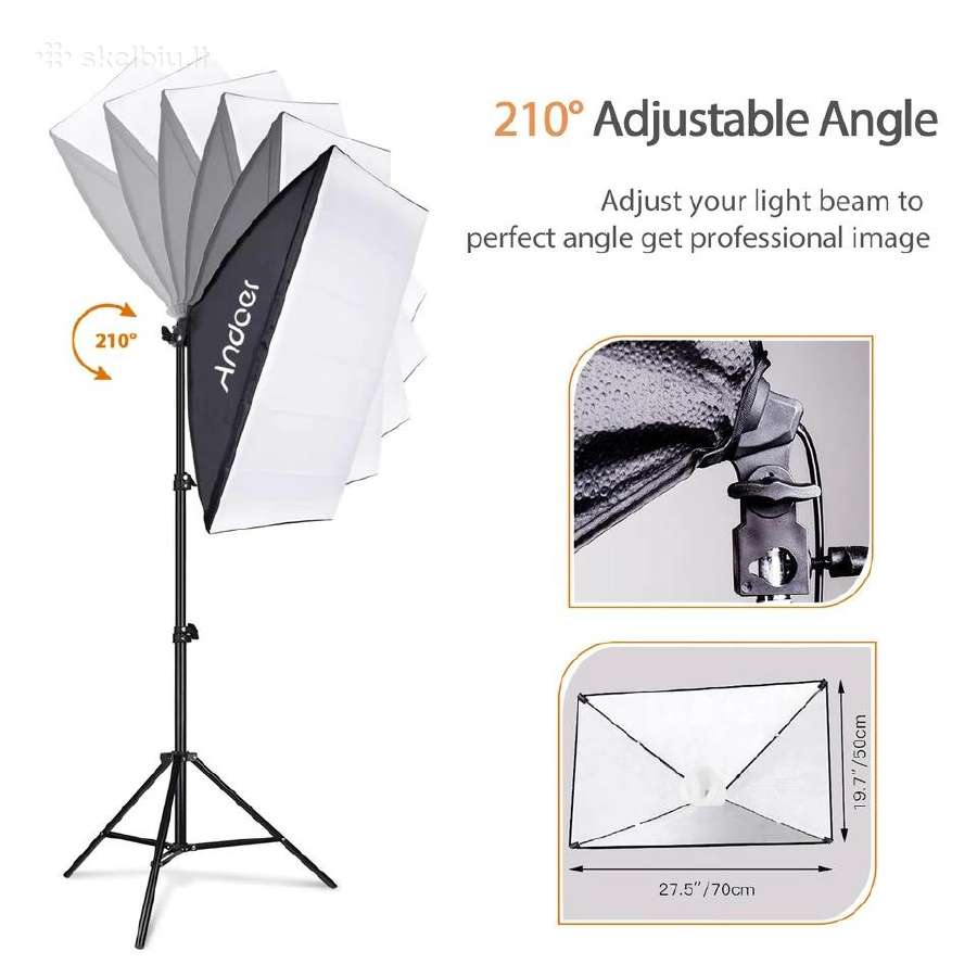 LED softbox valdomi pulteliu 2800-5700k - nuotraukos Nr. 10