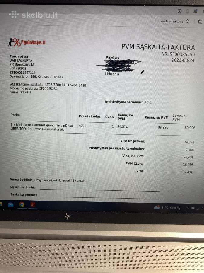 Parduodamas mini akumuliatorinis grandines pjuklas - nuotraukos Nr. 18