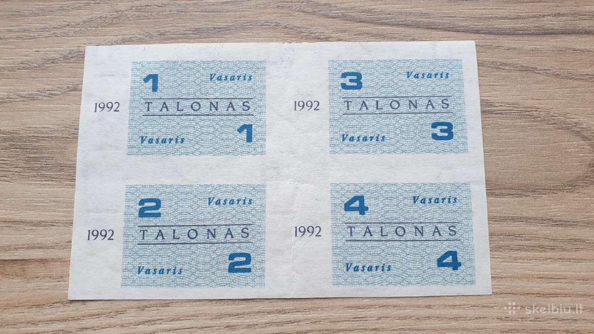 1992 metų maisto talonai Vasaris