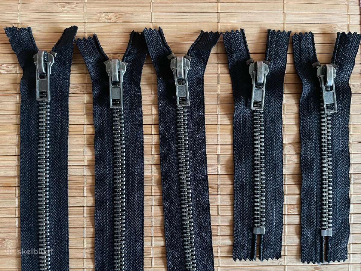 Stambūs metaliniai užtrauktukai, 5 vnt. - nuotraukos Nr. 2