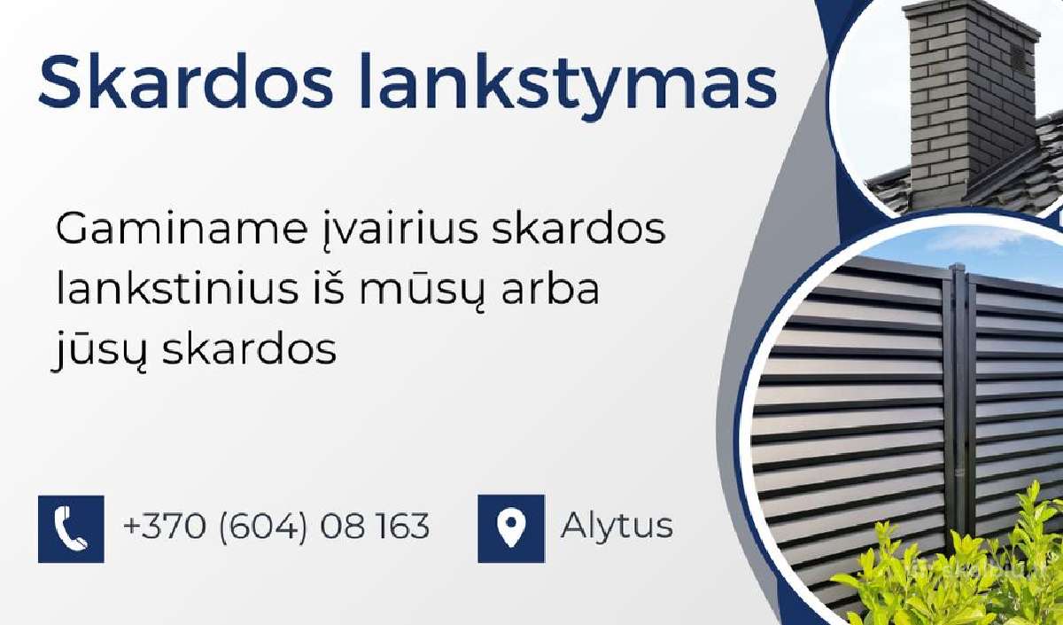 Skardos gaminiai / žaliuzinės tvoros