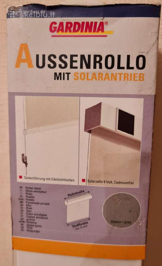 Lauko žaliuzes Gardinia su saules baterija,vokieti