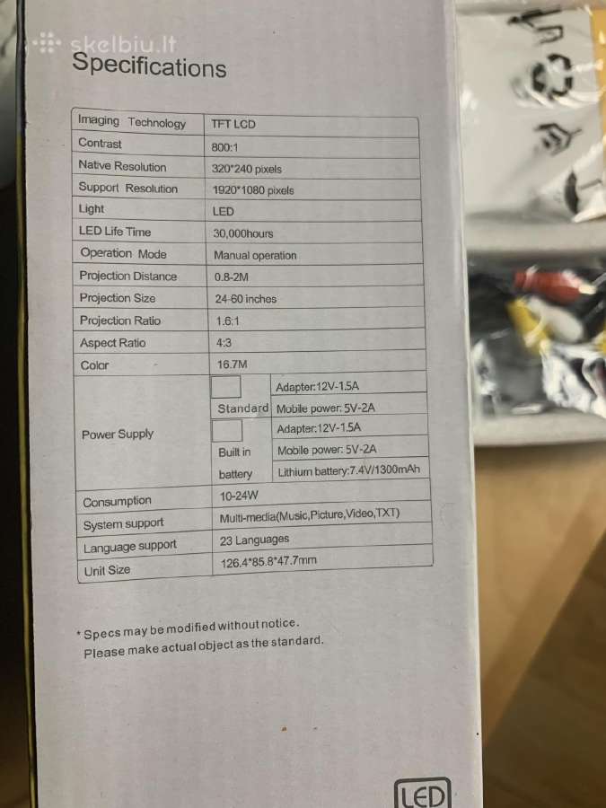 Mini LED projektorius - nuotraukos Nr. 4