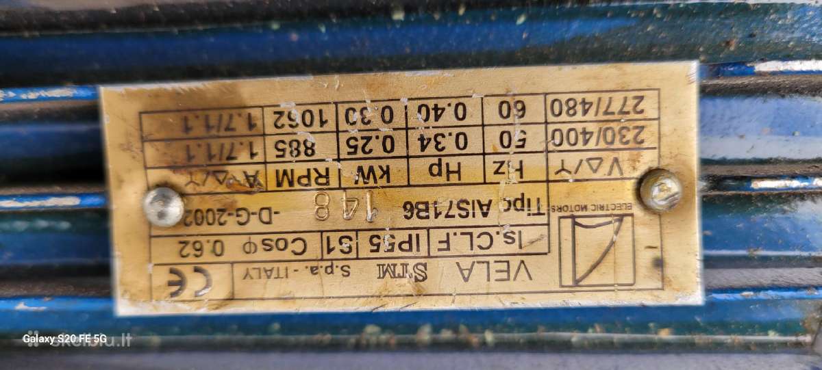Flanšinis el. variklis 0,25kw - nuotraukos Nr. 2