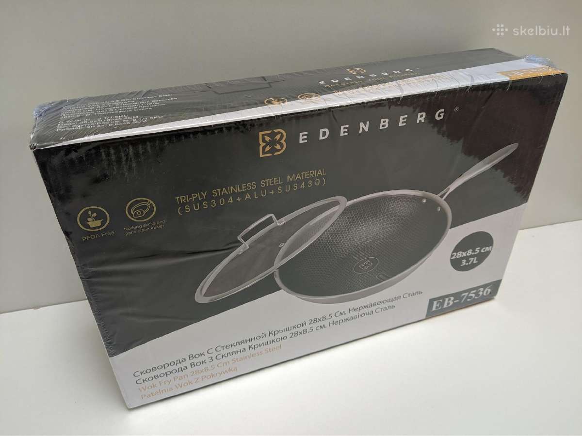 Edenberg Wok keptuvė 28cm 3.7l su dangčiu (eb-7536 - nuotraukos Nr. 4