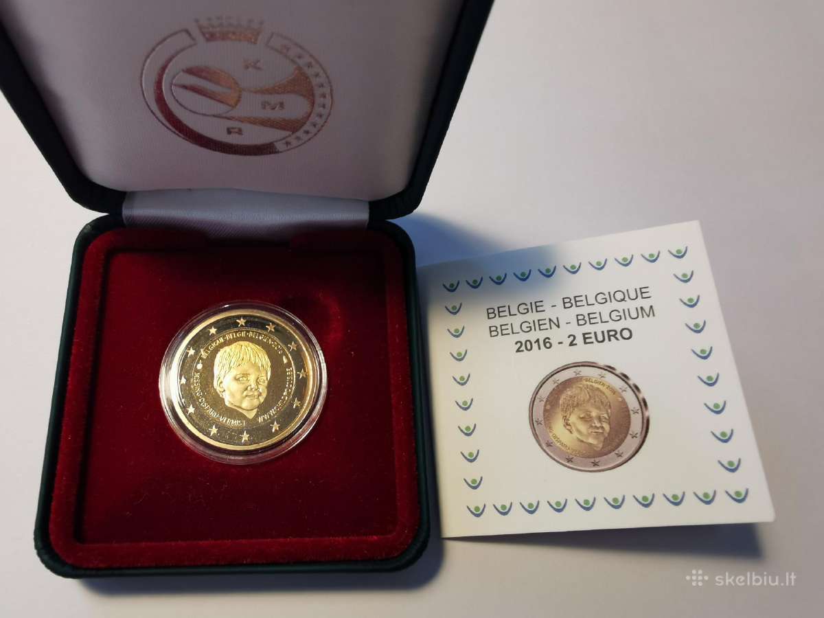 Belgija 2016 m. Dingę vaikai 2 eurų Proof moneta !