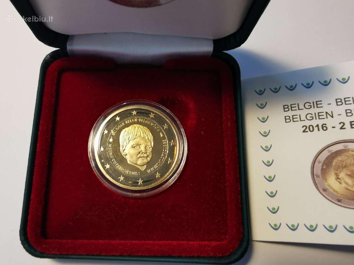 Belgija 2016 m. Dingę vaikai 2 eurų Proof moneta ! - nuotraukos Nr. 4