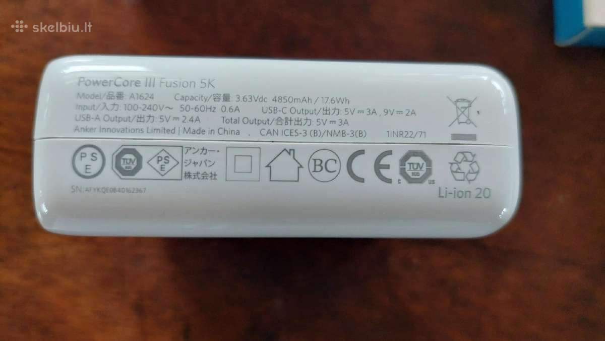 Power bankas Anker su laidais. - nuotraukos Nr. 9