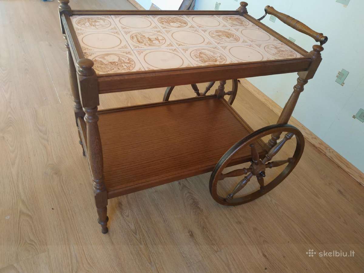 Serviravimo baro stalelis vežimėlis staliukas