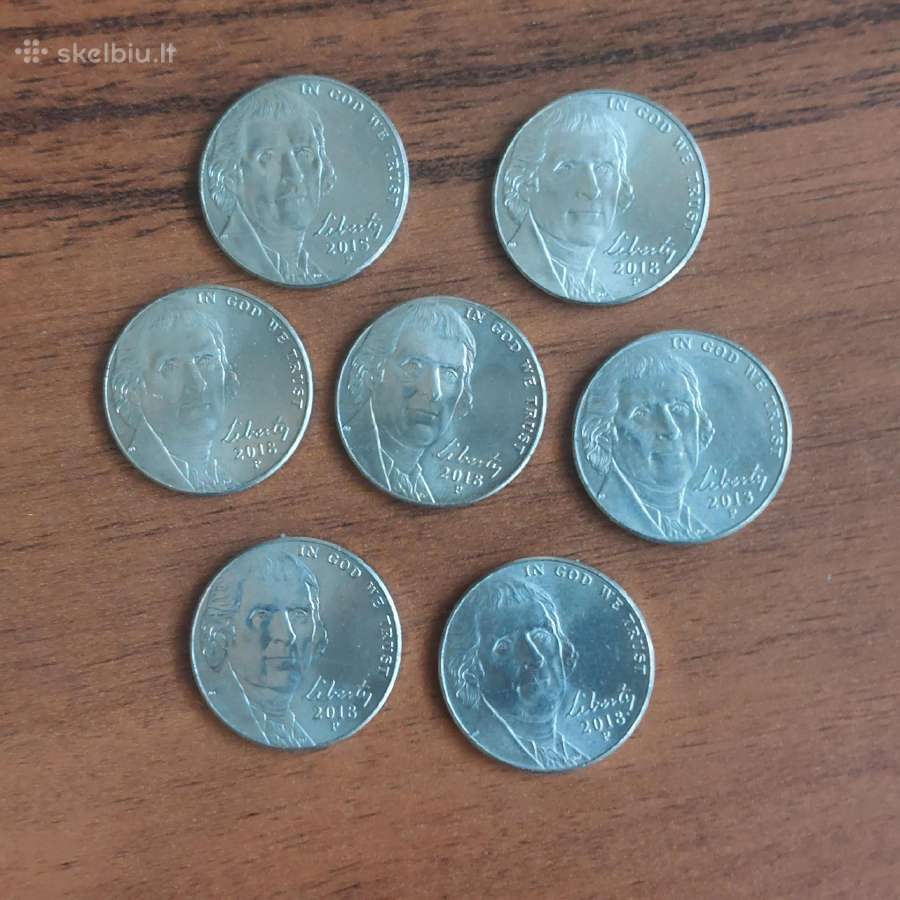 Monetos 5 cent 2013 ,2015 ir 2018 Usa / JAV
