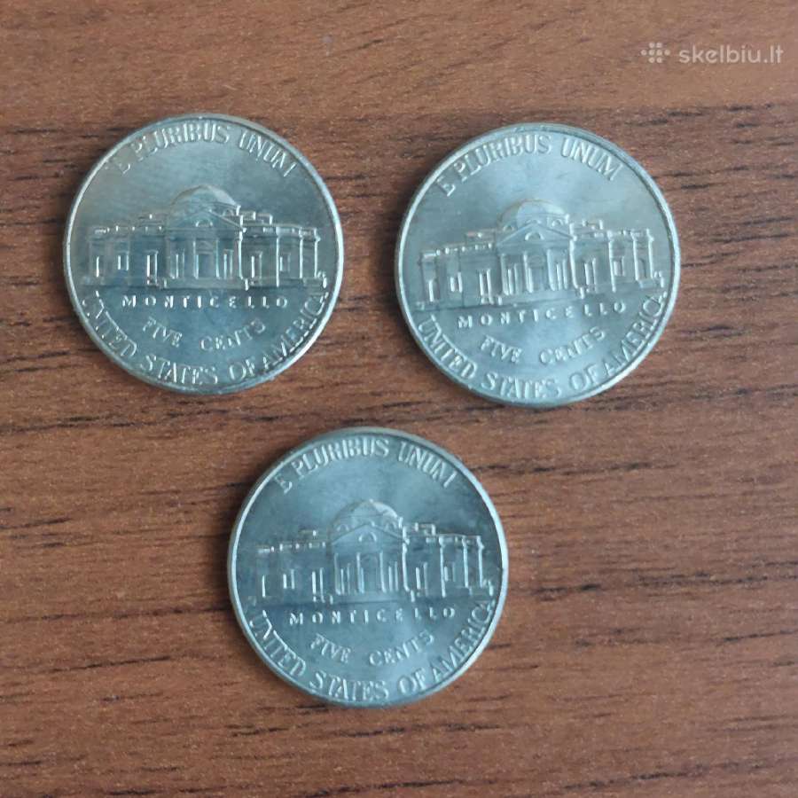 Monetos 5 cent 2013 ,2015 ir 2018 Usa / JAV - nuotraukos Nr. 2