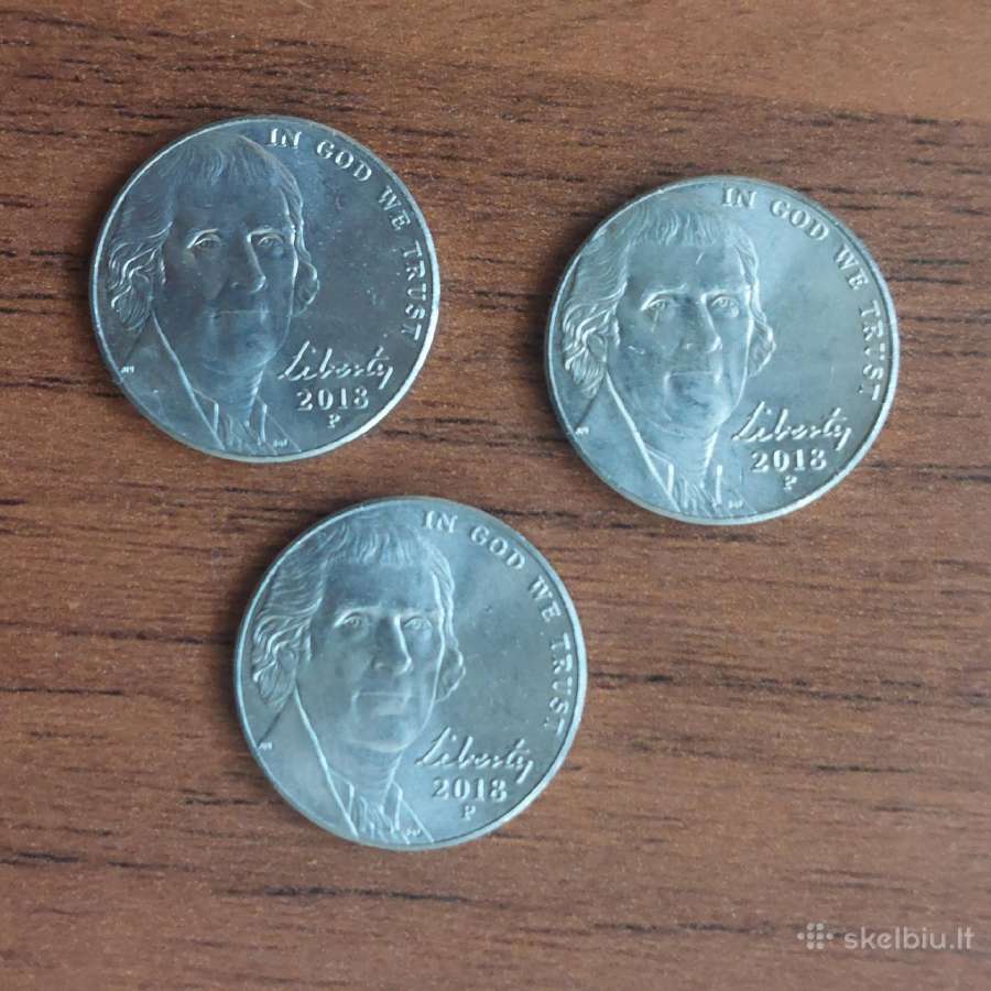 Monetos 5 cent 2013 ,2015 ir 2018 Usa / JAV - nuotraukos Nr. 3