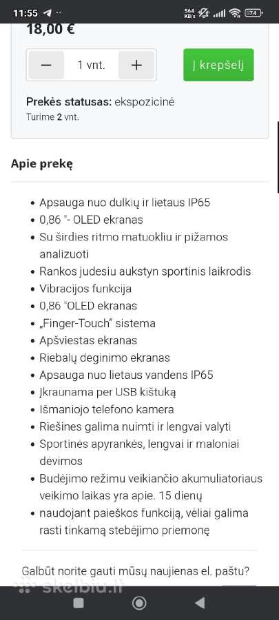 Hama fit pro 1900 išmanusis laikrodis. - nuotraukos Nr. 4