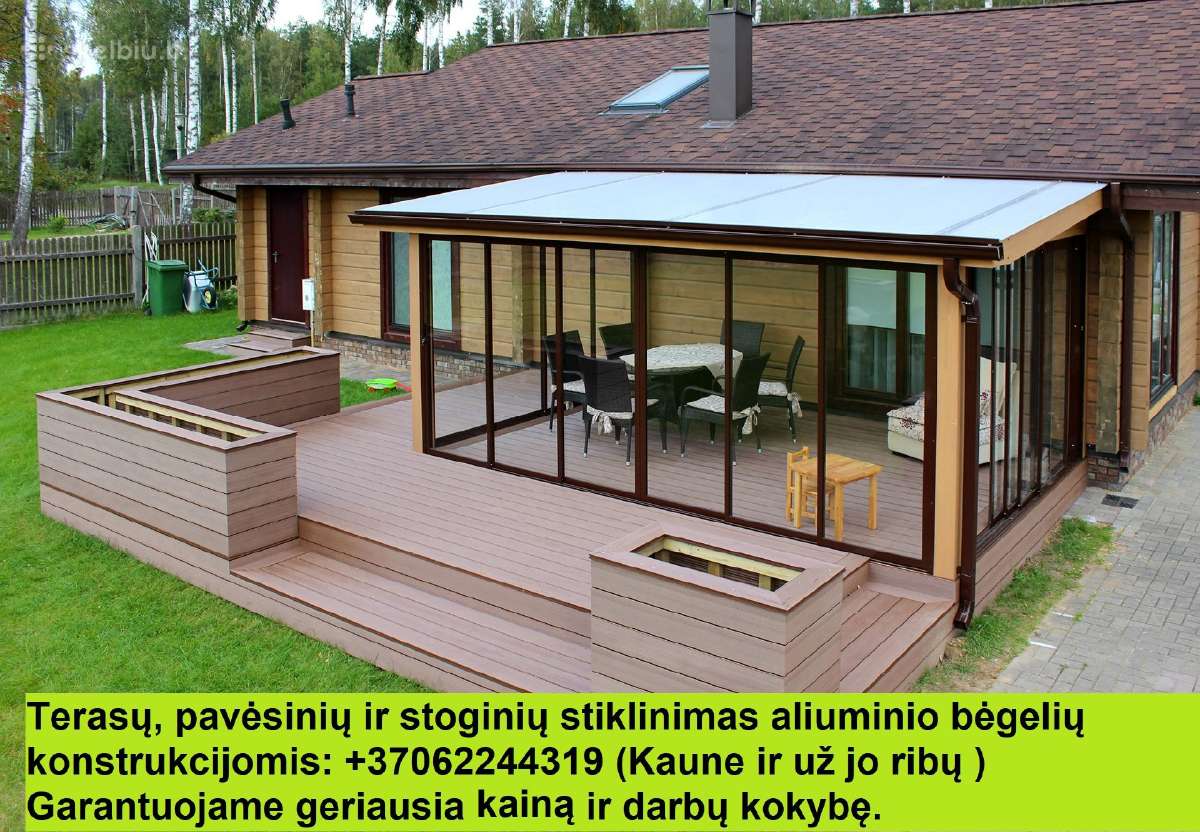 Terasų, stiklinimas stumdomom konstrukcijom - nuotraukos Nr. 2