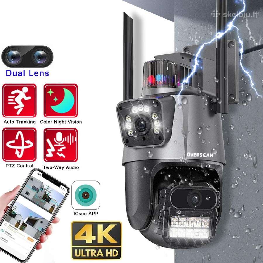 Sekiojanti ir sukinejama lauko kamera 4+4mp WiFi
