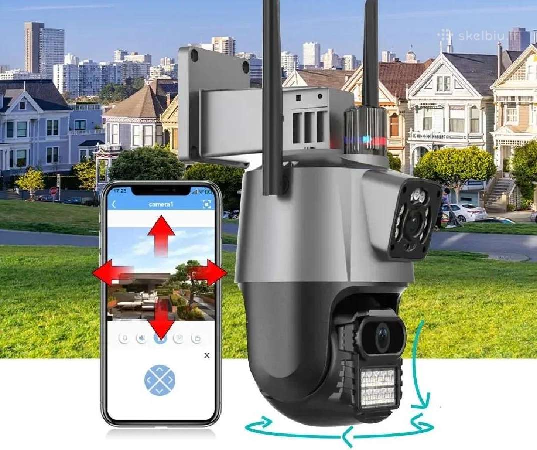 Sekiojanti ir sukinejama lauko kamera 4+4mp WiFi - nuotraukos Nr. 2