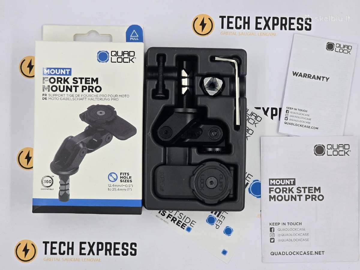 Quadlock Pro telefono laikiklis motociklo šakei - nuotraukos Nr. 2