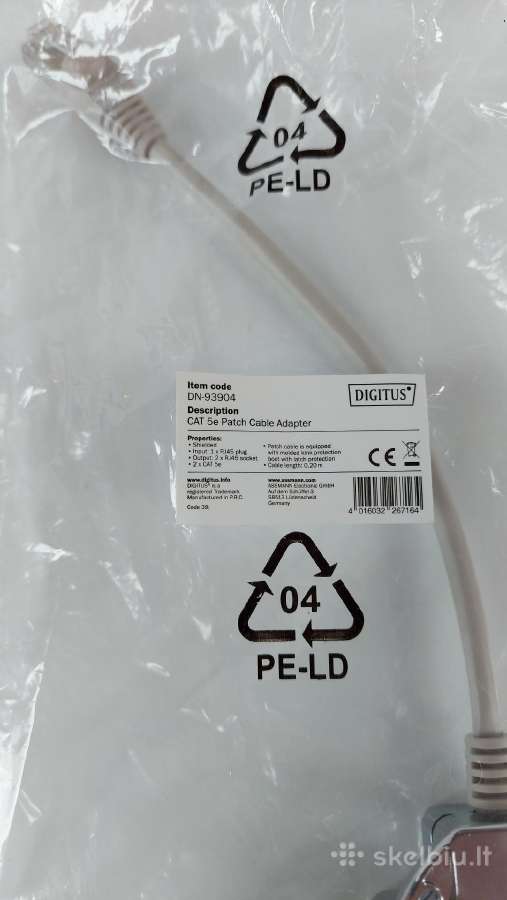 Internet adapteris/šakotuvas nuo1xrj45 iki 2xrj45