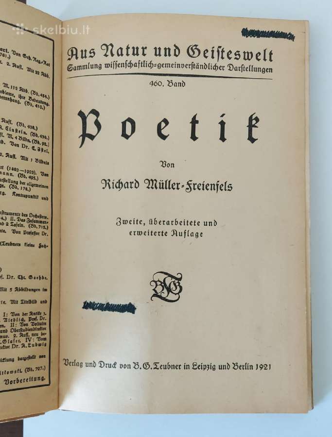 R. Müller-freienfels Poetik 1921 - nuotraukos Nr. 2