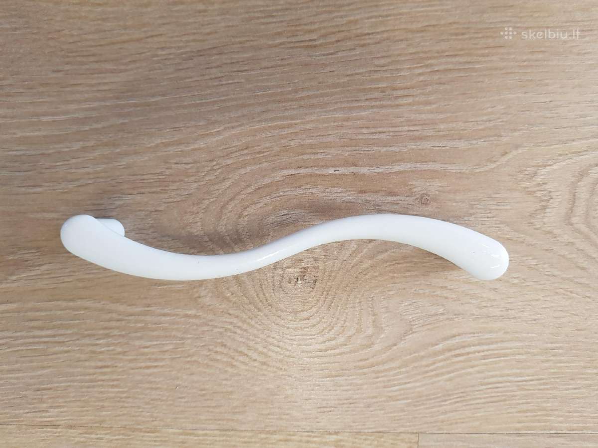 Naujos baltos metalinės baldų rankenėlės 12,8 cm. - nuotraukos Nr. 6