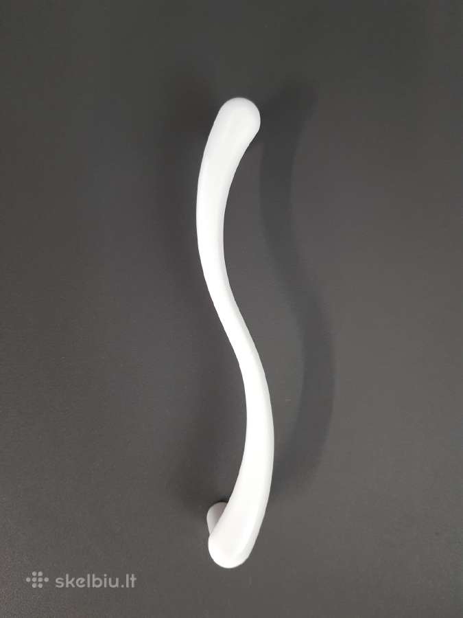 Naujos baltos metalinės baldų rankenėlės 12,8 cm. - nuotraukos Nr. 2