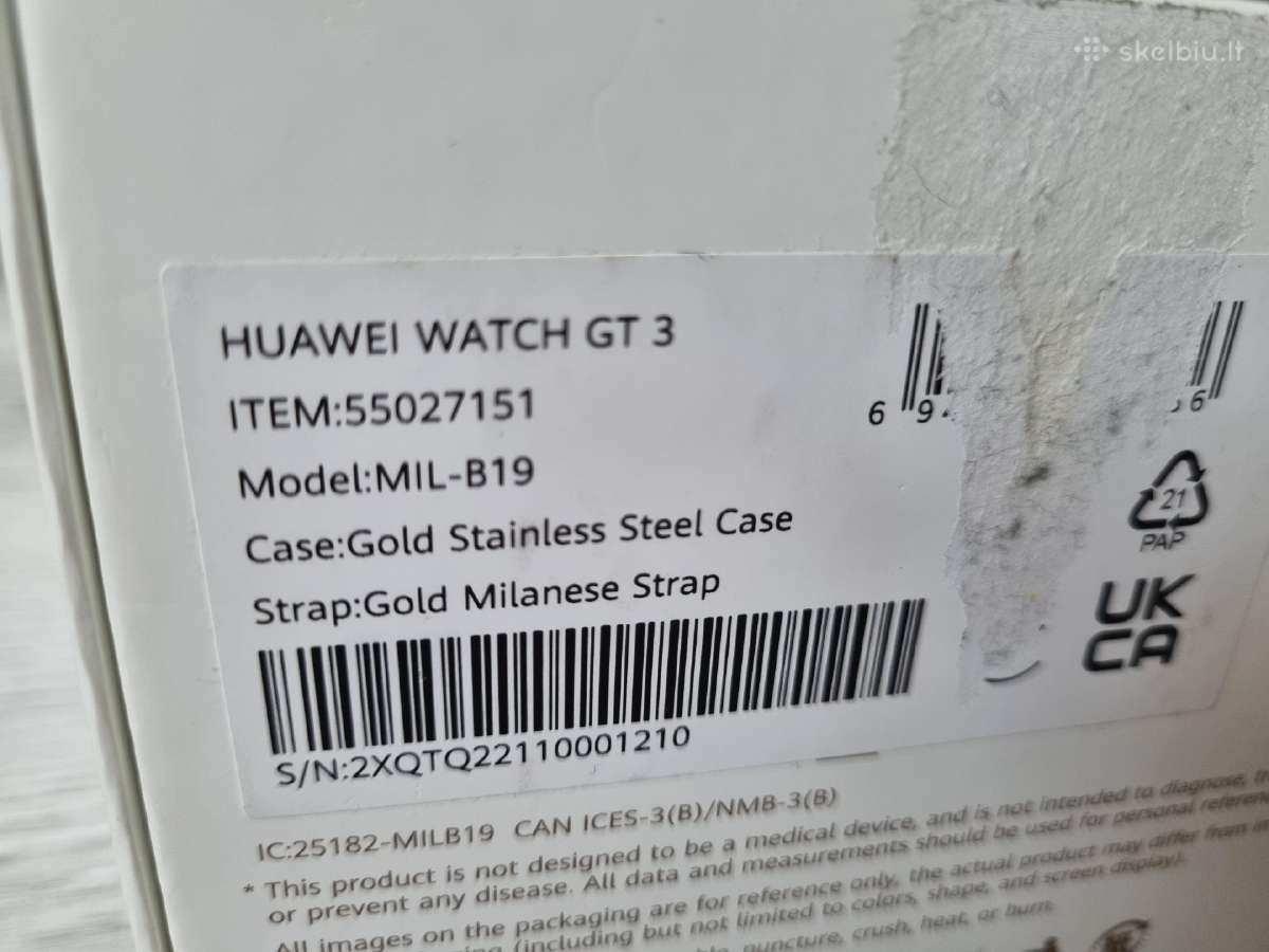 Huawei Gt3 Golden Metal 42mm - nuotraukos Nr. 2