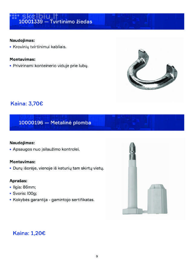 Jūrinių konteinerių dalys - detalės - nuotraukos Nr. 10