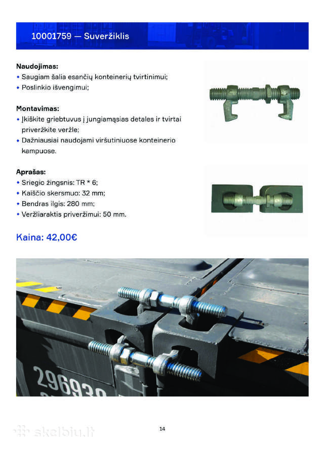 Jūrinių konteinerių dalys - detalės - nuotraukos Nr. 15