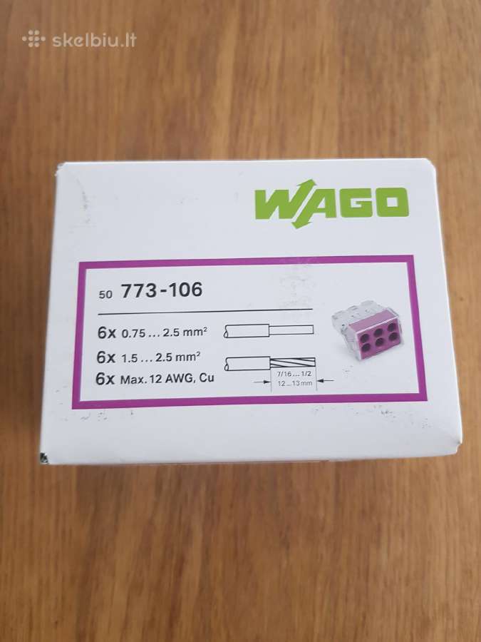 Laidų jungtys Wago 773-102/104/106/108 - nuotraukos Nr. 3