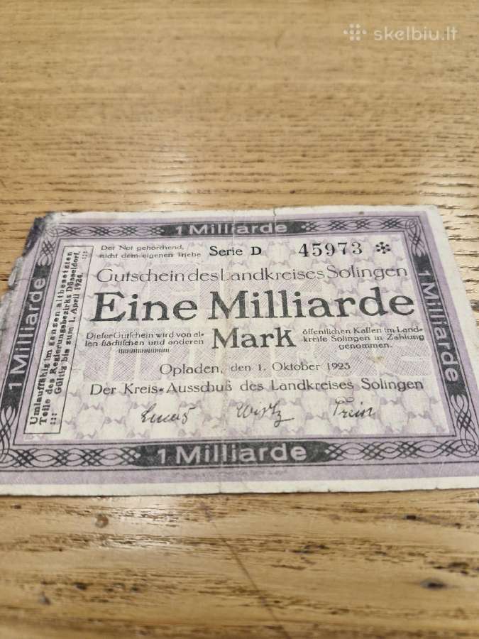 Vokietija 1 Milijardas markių 1923m. - nuotraukos Nr. 2