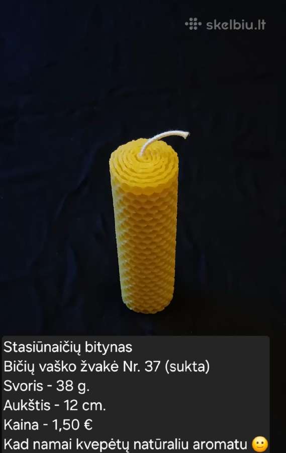 Rankų darbo bičių vaško žvakės - nuotraukos Nr. 36