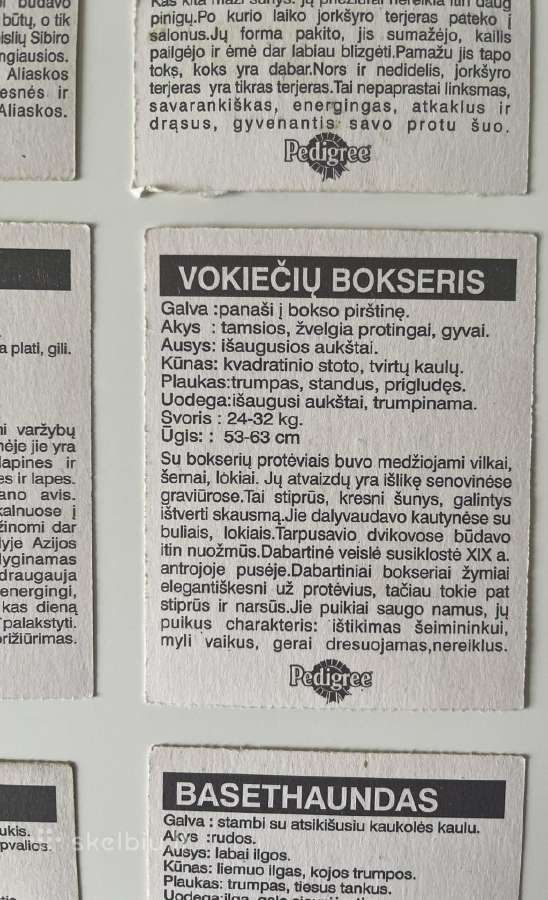 Pedigree Šuniuku Kolekcines korteles 8vnt.vintazas - nuotraukos Nr. 4