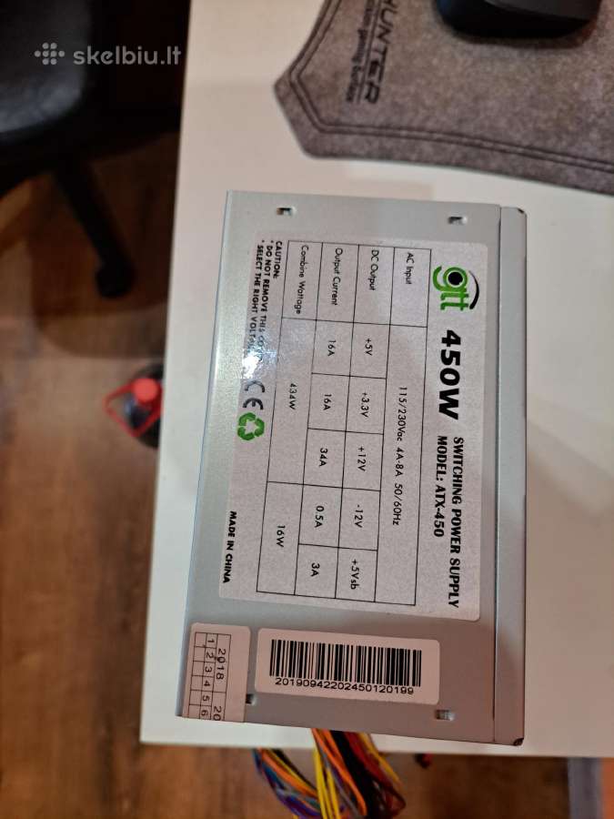 Kompiuterio maitinimo blokas Gtt Atx450 - nuotraukos Nr. 2