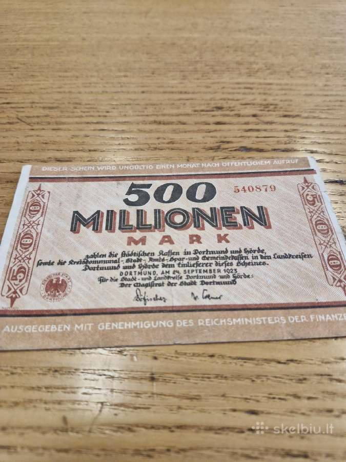 Vokietija 500 Milijonų markių 1923m.