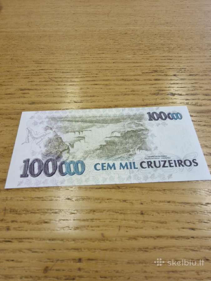 Brazilija 100 000 Cruzeirų Unc - nuotraukos Nr. 2