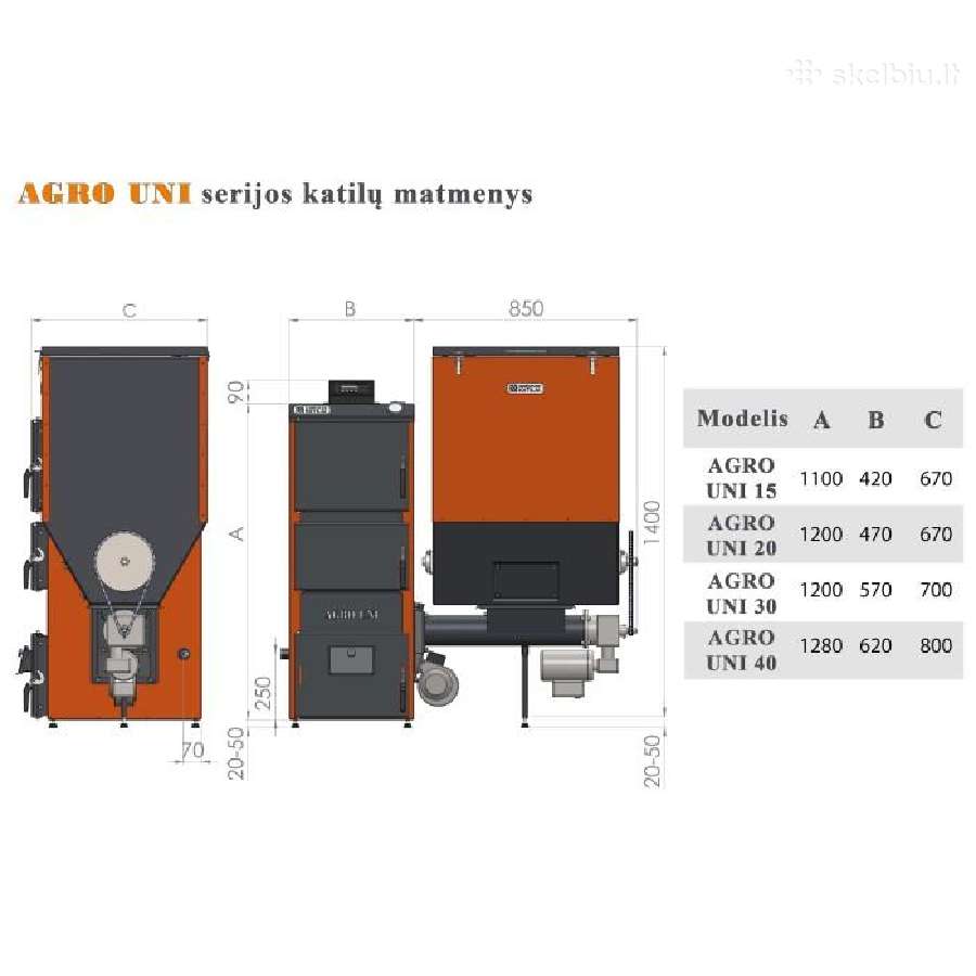 Agro Uni katilai 15, 20, 30, 40 kw - Pristatome